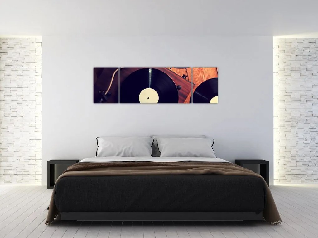 Obraz płyt gramofonowych (170x50 cm)