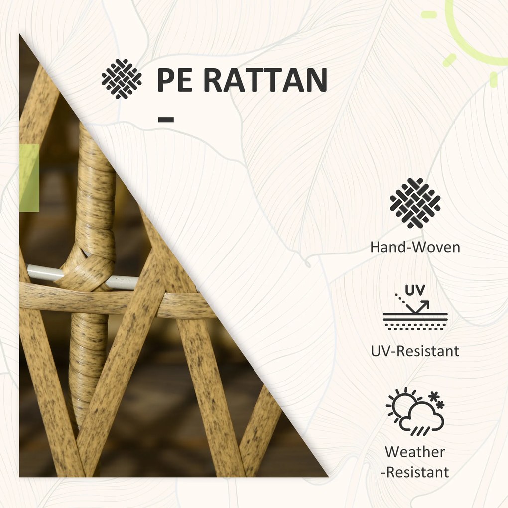 Outsunny Zestaw Bistro Balkonowy Naturalny+Jasnobrązowy | Aosom PL