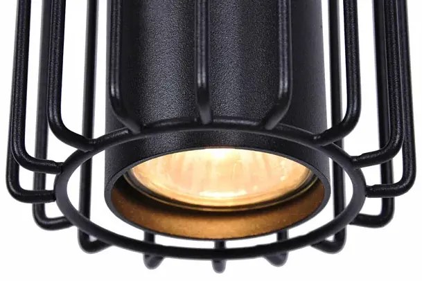 Czarna duża industrialna lampa wisząca nad stół S777 P6-D37