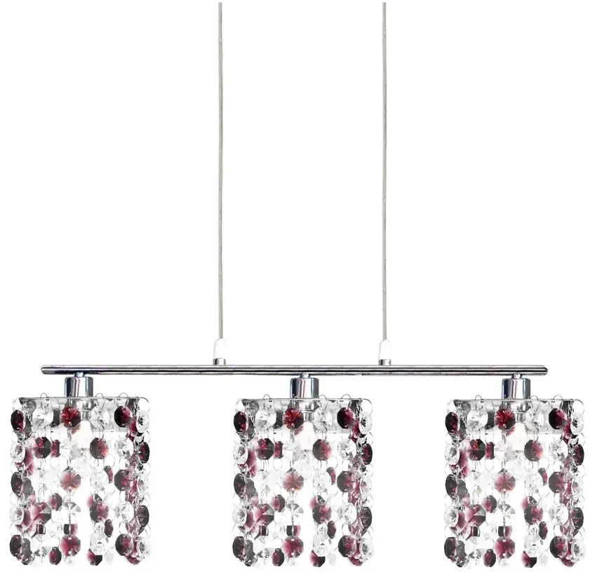 Burgundowe kryształowe lampy wiszące - 4X D215 W2-G71