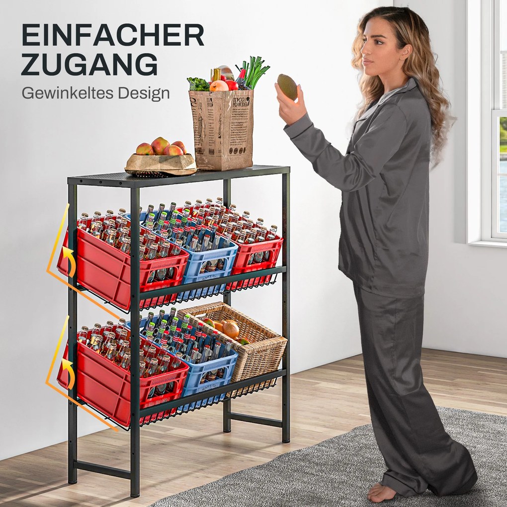 HOMCOM Regał magazynowy, regulowana wysokość, solidna metalowa konstrukcja, design oszczędzający miejsce, udźwig 210 kg, czarny