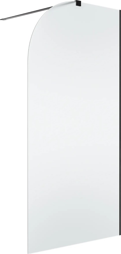 Ścianka prysznicowa Walk-in szkło satynowe matowe półokrągła 8 mm MOLIS Satin Moon MASSI | różne rozmiary : Kolor profili kabiny - złoty szczotkowany, Szerokość ścianki - 110 cm , Typ montażu - WALK in FIX (Do ściany)