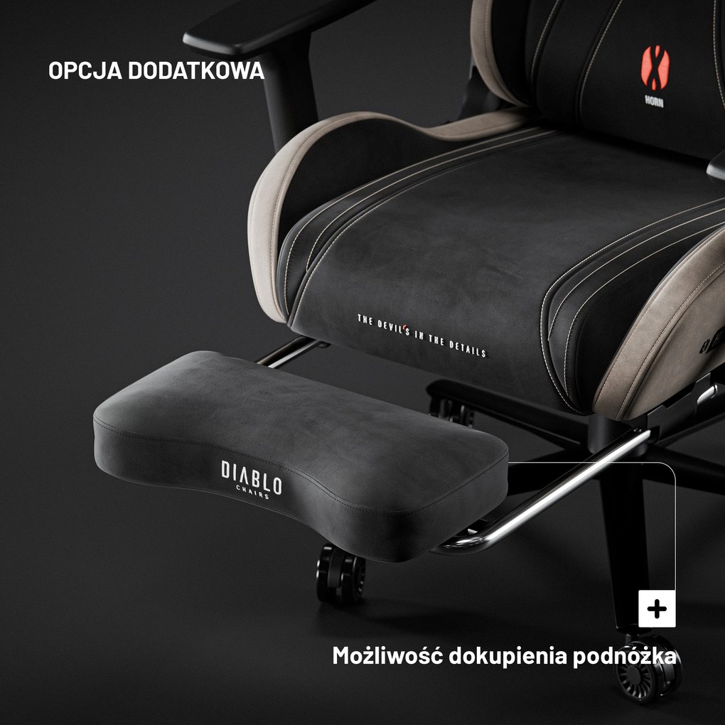 Fotel gamingowy materiałowy Diablo X-Horn 2.0, Normal Size, Camel Black