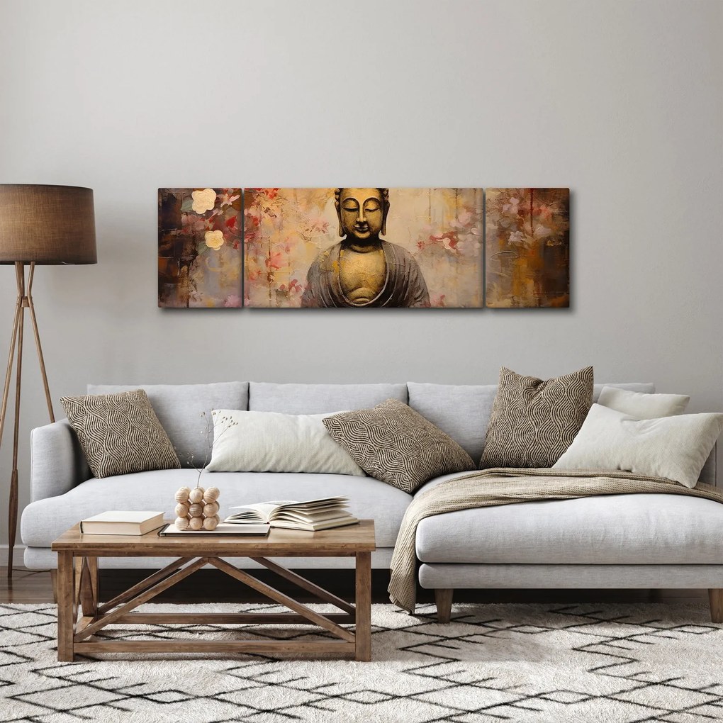 Obraz - Budda, malarstwo (170x50 cm)
