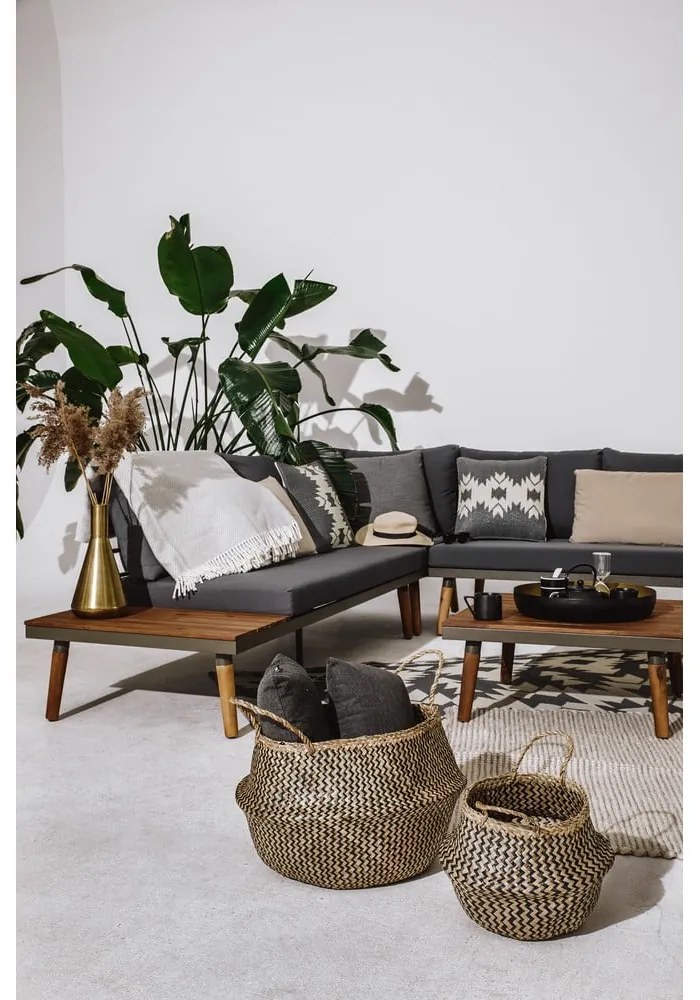 Szara sofa ogrodowa z konstrukcją z drewna akacji Bonami Selection Lustio