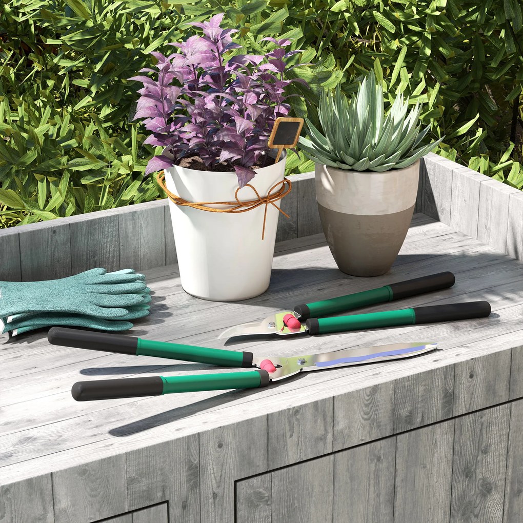 Outsunny Zestaw nożyc ogrodowych 2-częściowy, długość ostrza 40 cm, nożyce do gałęzi z powłoką nieprzywierającą