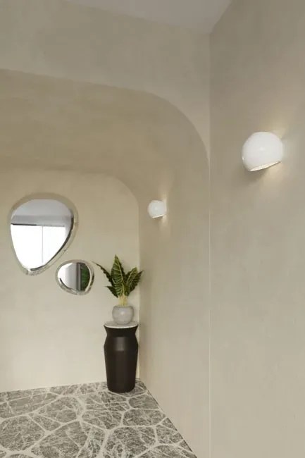 Ceramiczny okrągły kinkiet biały połysk - S486 R9-L20