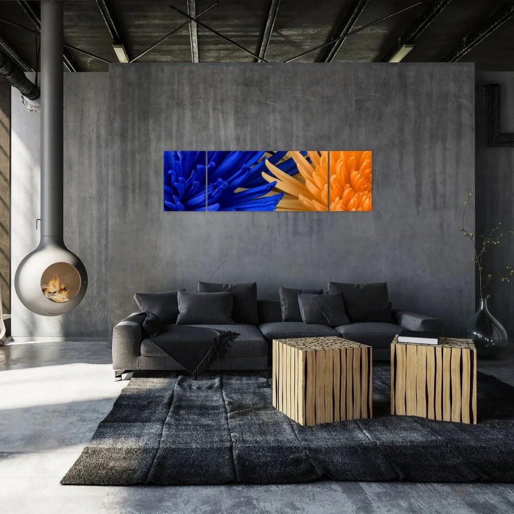 Szczegółowy obraz kwiatów (170x50 cm)