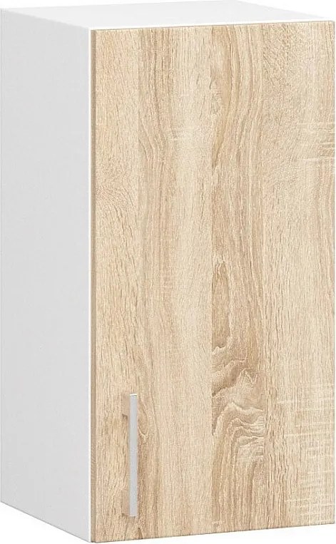 Szafka kuchenna AKORD W30 system LIMA Biała 30 cm 1 drzwi kolor Dąb Sonoma mat 2 półki 30x30,5x58 cm