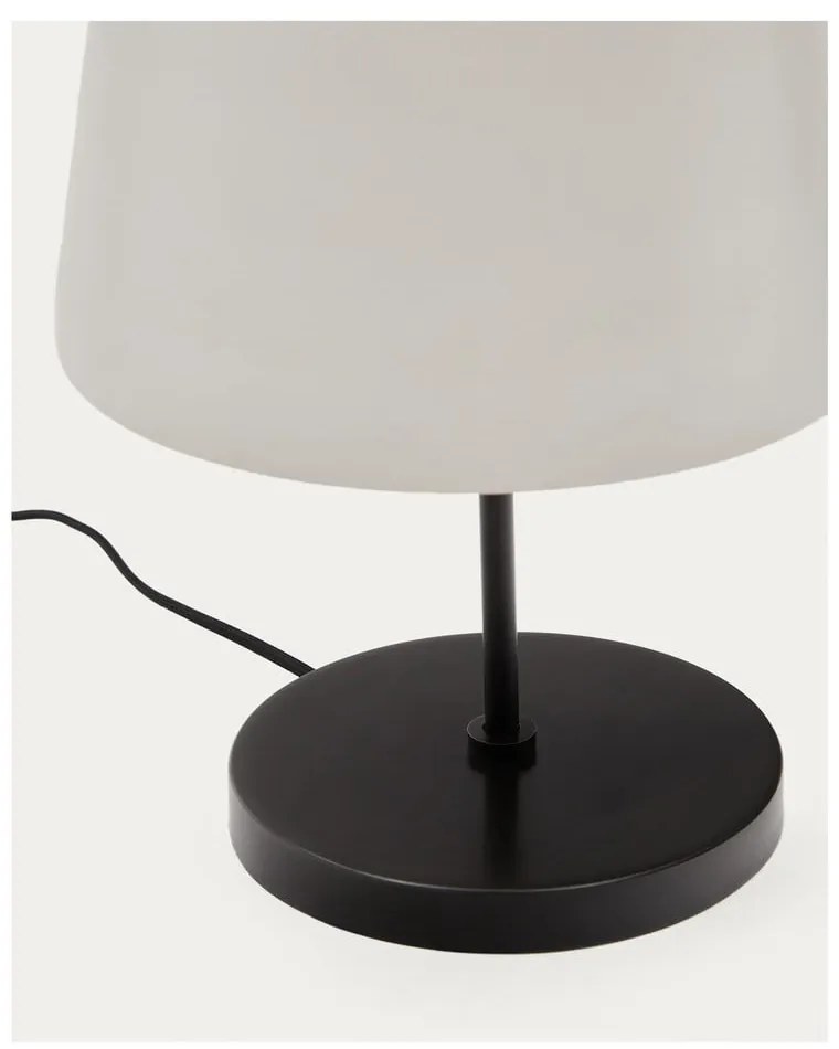 Czarno-biała lampa stołowa ze szklanym kloszem (wysokość 38 cm) Nefar – Kave Home