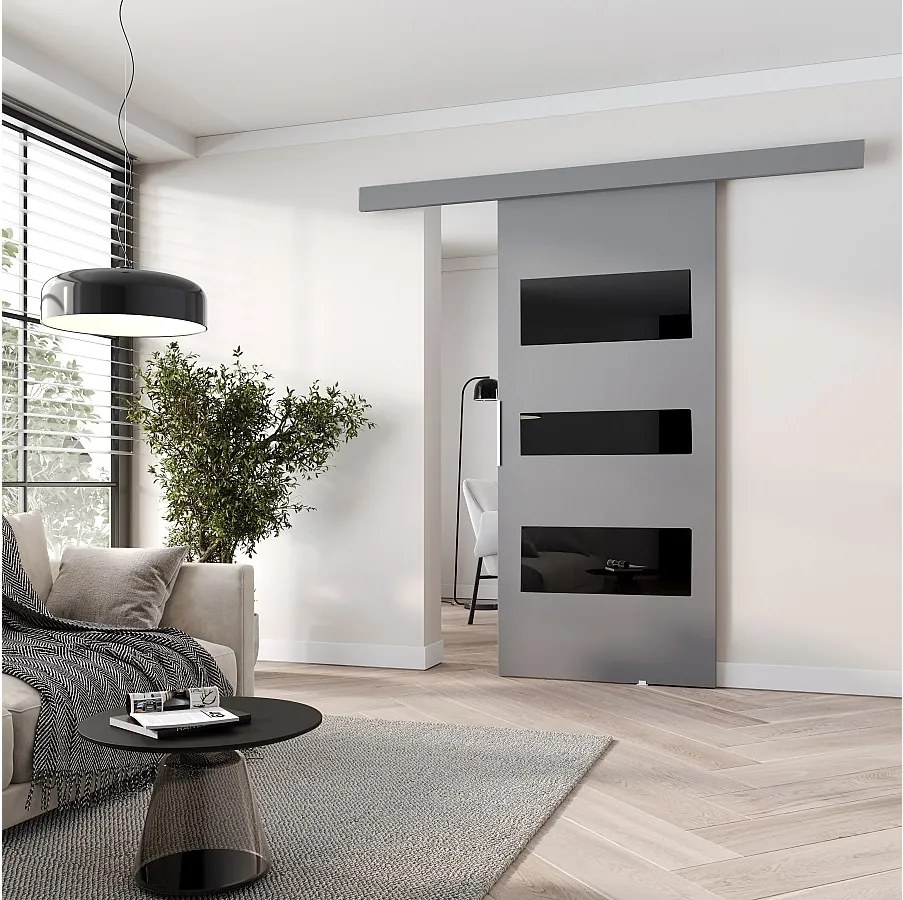 MINIO go for it, Drzwi przesuwne wewnętrzne CLEAN C 76 cm  w kolorze szarym