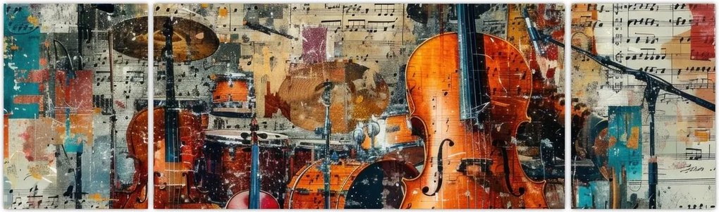 Obraz - Instrumenty muzyczne (170x50 cm)