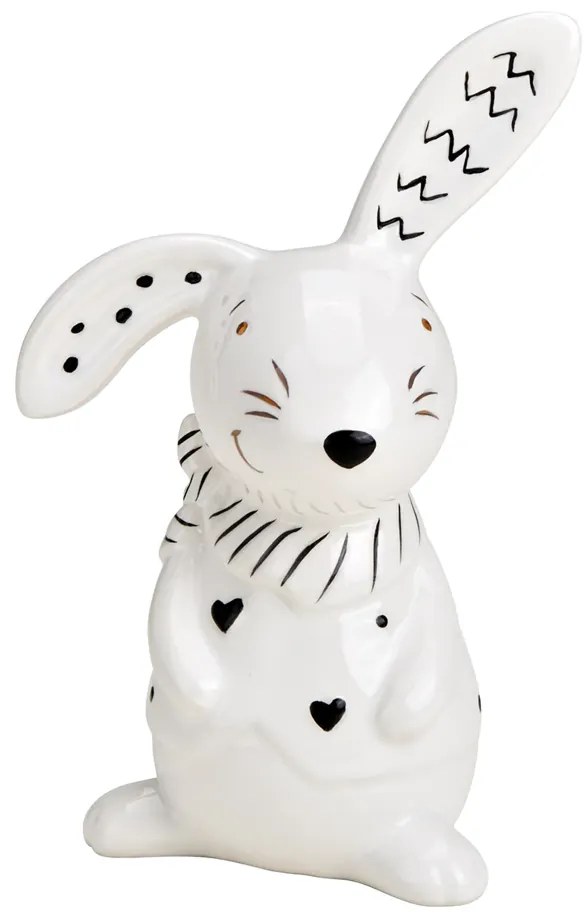 Ceramiczny zajęczek BUNNY FRONT 12 cm biały