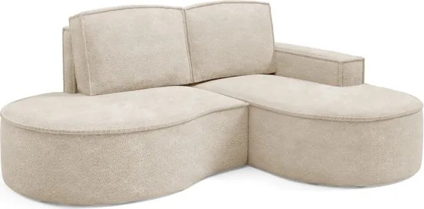 Narożnik MOLLY Prawostronny bez funkcji spania, wolnostojący tkanina ABRIAMO 03 Beżowy