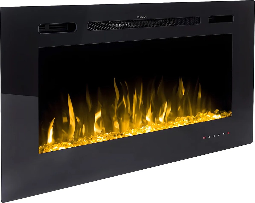 Kominek elektryczny ścienny CALBUCO - szer. 101,6 x gł. 14 x wys. 54,4 cm - czarny