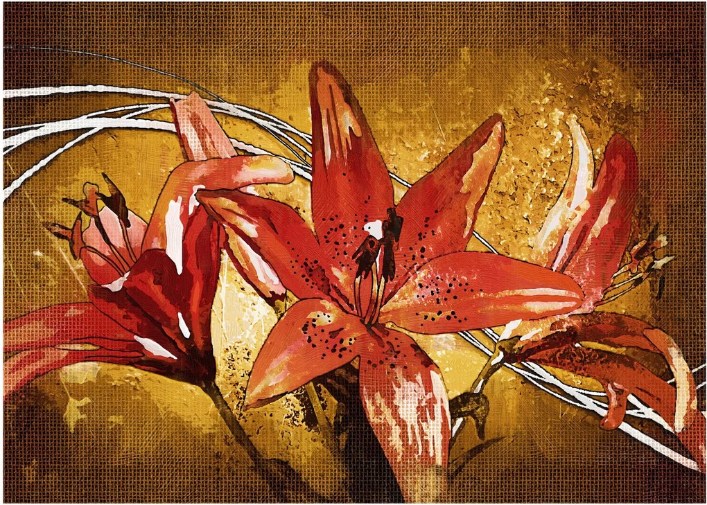 Obraz na szkle kwiatów lilii (70x50 cm)