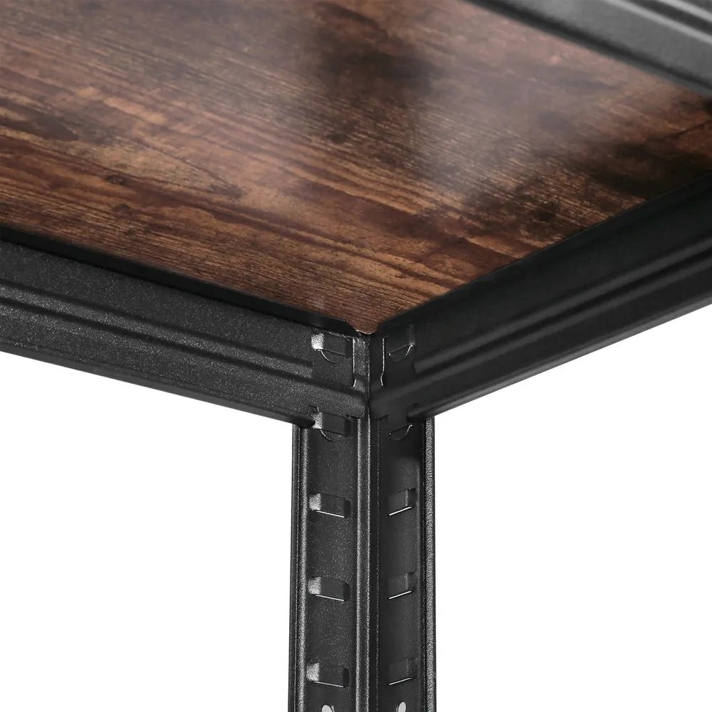 Regał DUSTY, 5 półek, max 650kg, czarna/brązowa SongmicsHome