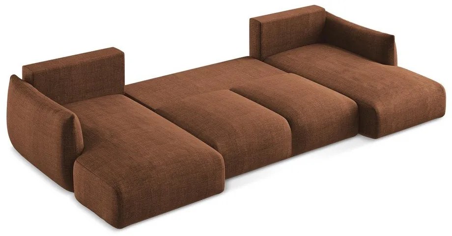 Rozkładany narożnik (w kształcie litery U) w kolorze terakoty Leila – Makamii