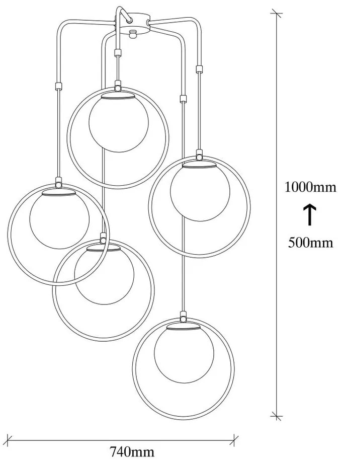 Czarna metalowa lampa wisząca Opviq lights Satyros