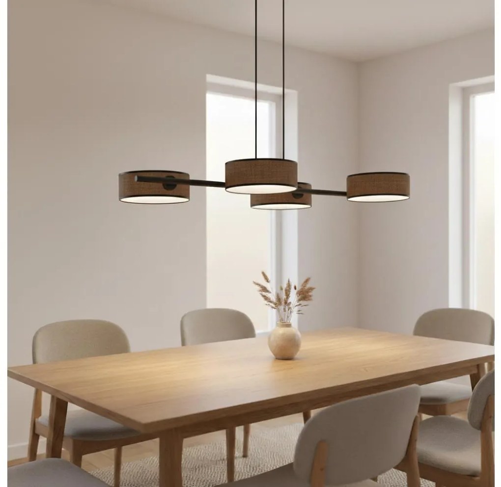 Żyrandol na linkach DRUMZ 4xE14/10W/230V brązowy