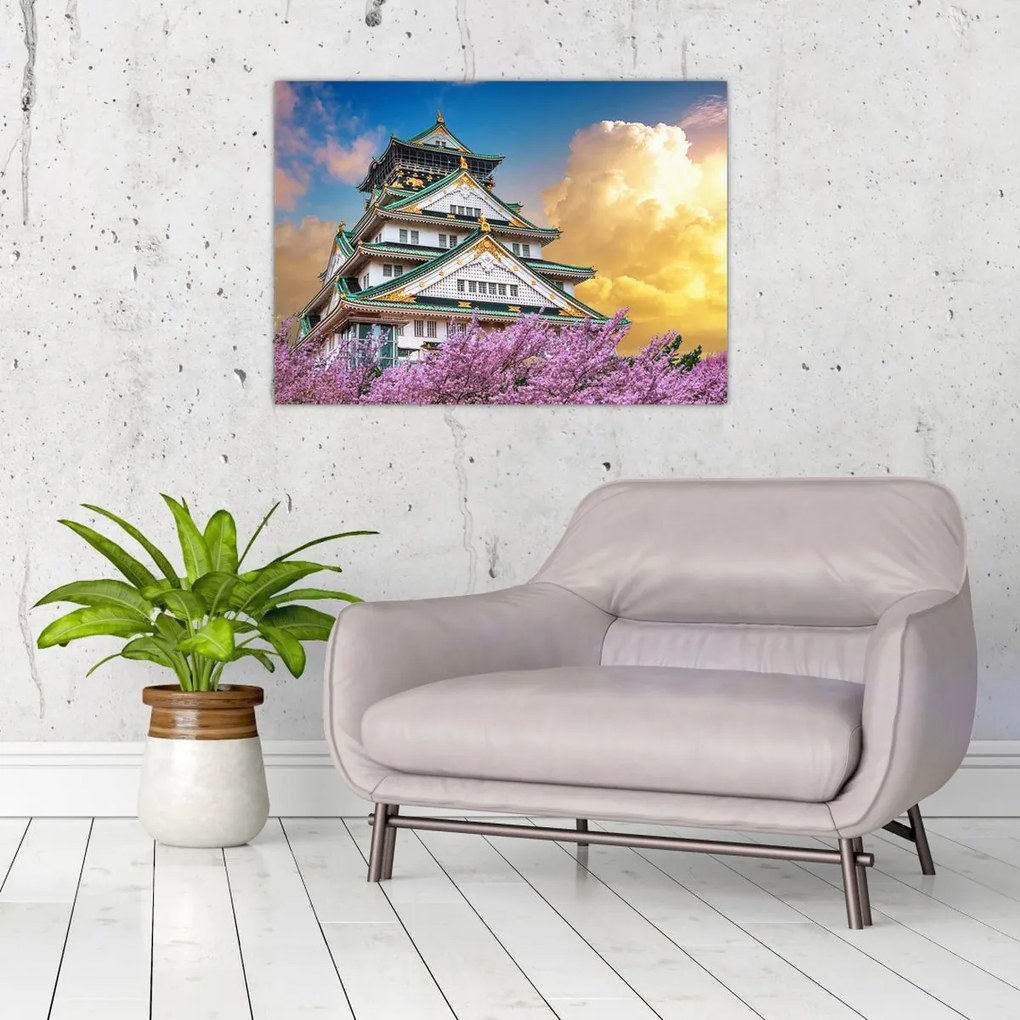 Obraz na szkle - Zamek Osaka (70x50 cm)