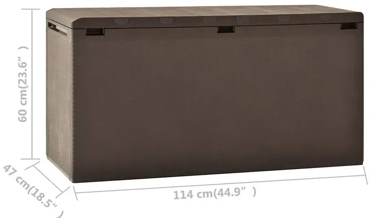 Brązowa pojemna skrzynia ogrodowa T8-R02