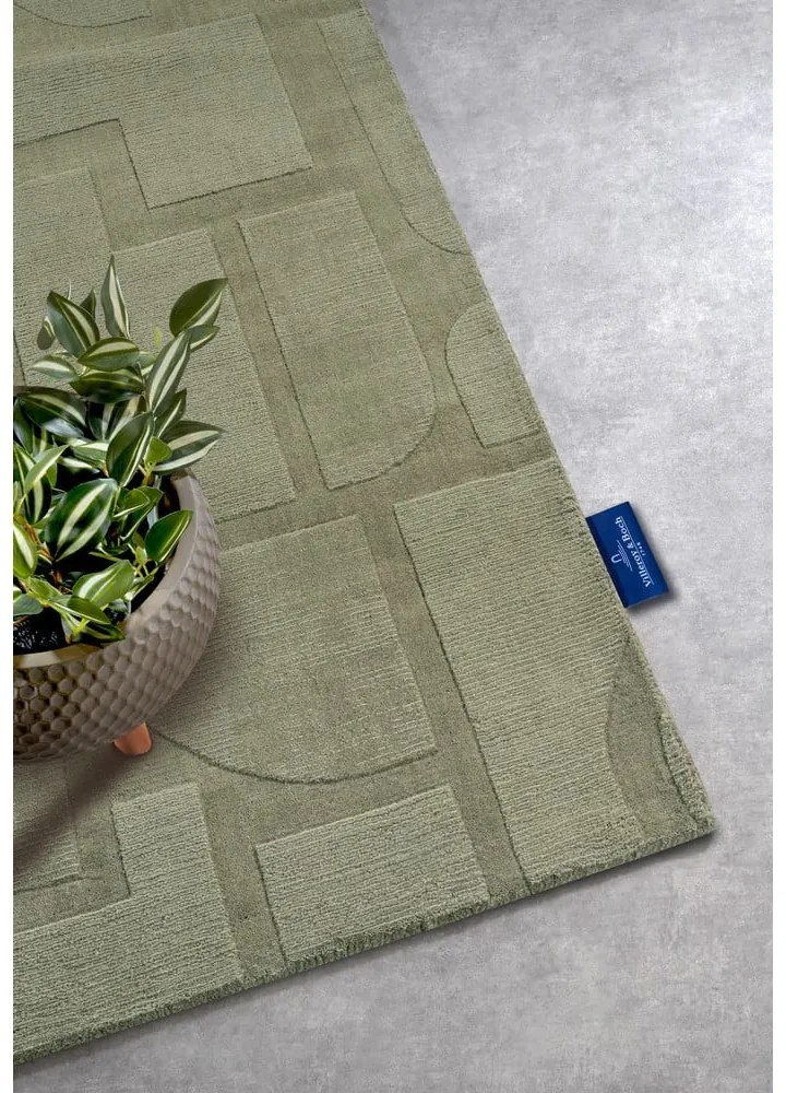 Zielony wełniany chodnik tkany ręcznie 80x250 cm Alexis – Villeroy&amp;Boch