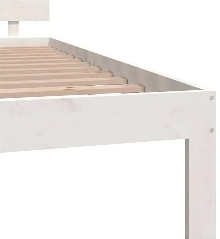 Białe łóżko z drewna sosnowego 120x200 C7-K64