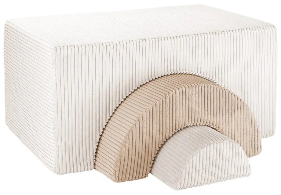 Kremowy sztruksowy piankowy plac zabaw 3 szt. wysokość 37 cm 75x49 cm Rainbow Montessori – Wigiwama