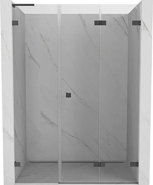 Mexen Lunar-F L drzwi prysznicowe składane prawe 135 cm, transparent, gun gray szczotkowany - 836SL-135-050-66-00-P