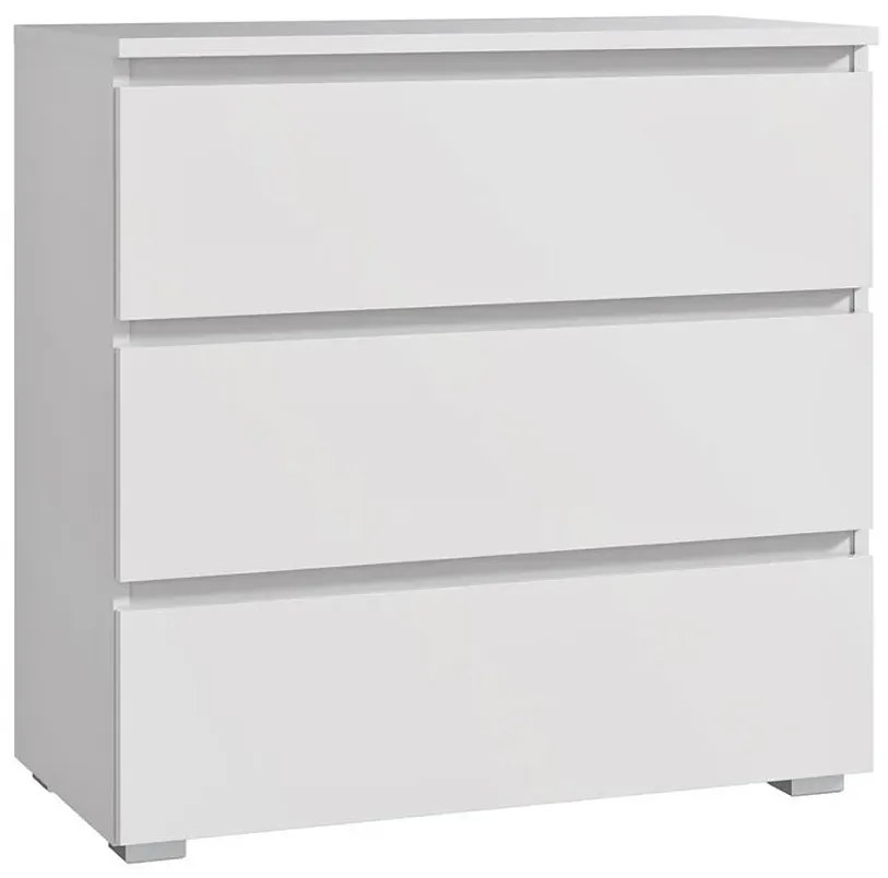 Biała Komoda Z Szufladami Bez Uchwytów 80 Cm B3-E66