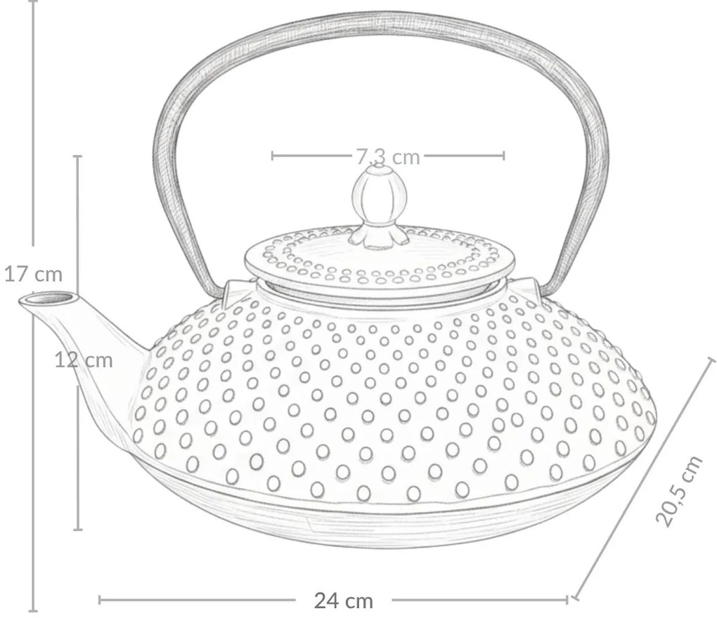 Czajnik żeliwny z zaparzaczem MIKA, 1250 ml