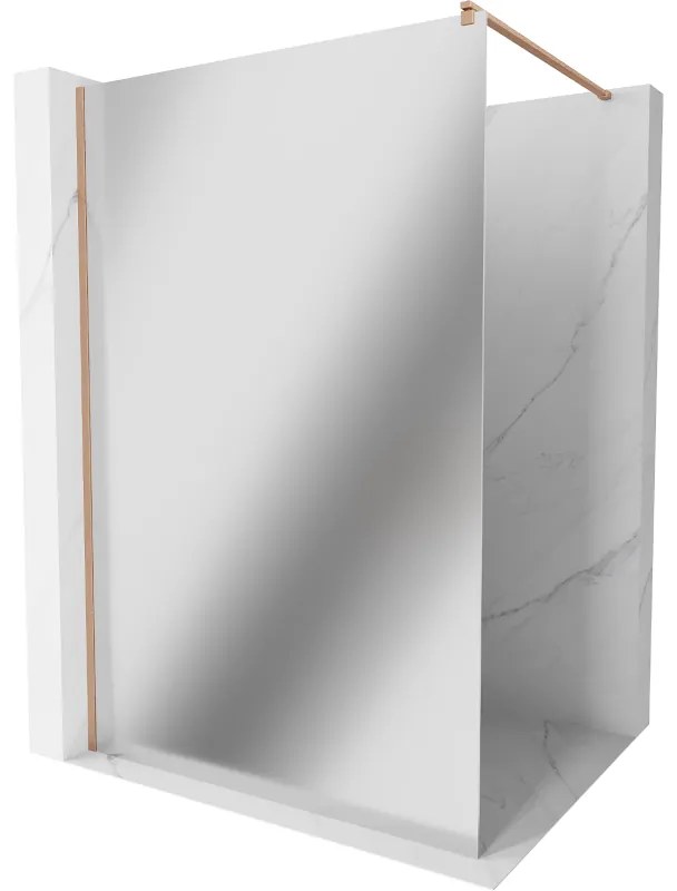 Mexen Kioto ścianka prysznicowa Walk-in 140 x 200 cm, lustro 8 mm, miedź szczotkowana - 800-140-101-65-50