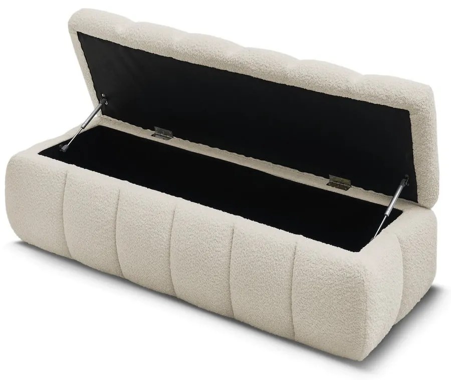 Beżowa ławka z materiału bouclé Mont Blanc – Bobochic Paris