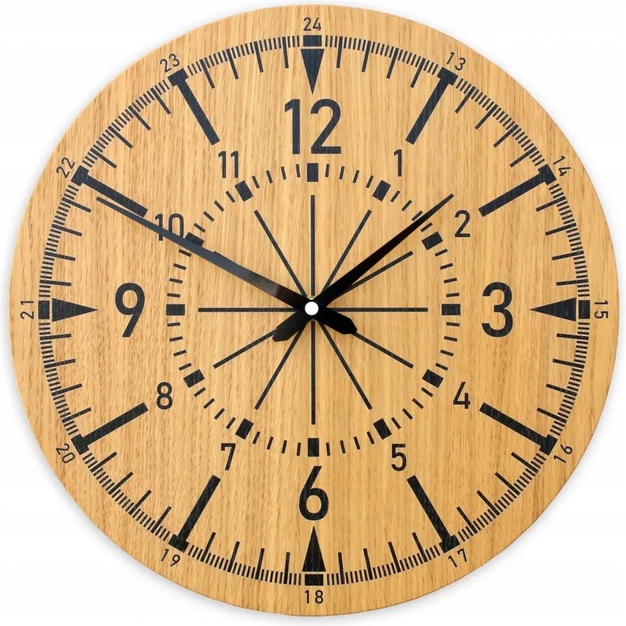 Zegar na ścianę nowoczesny drewniany z cichym mechanizmem okrągły solidny