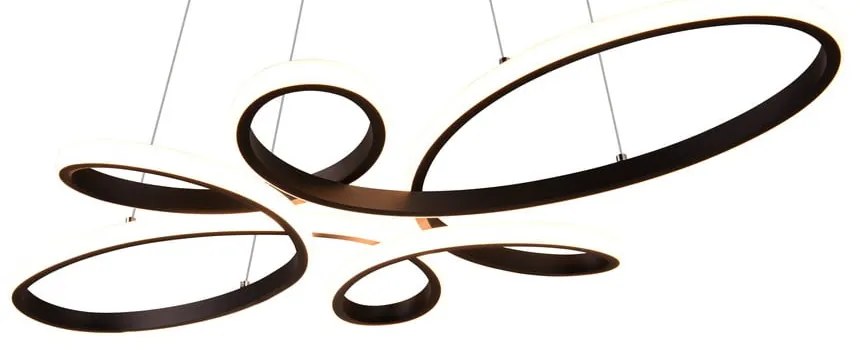 Czarna lampa wisząca LED Fly – Trio
