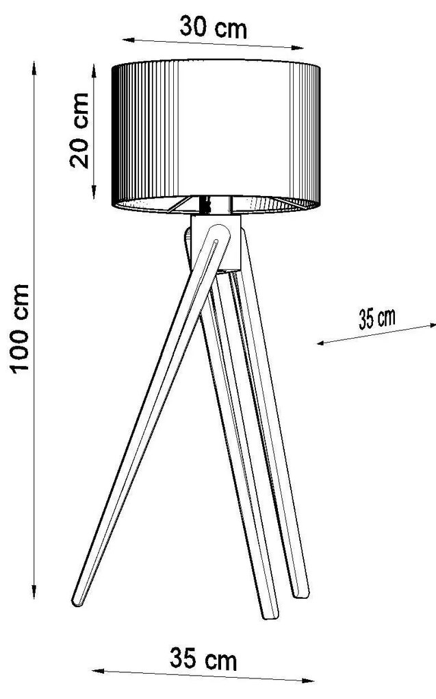 Lampa stojąca LEGNO 1 naturalne drewno/biała SOLLUX  LIGHTING