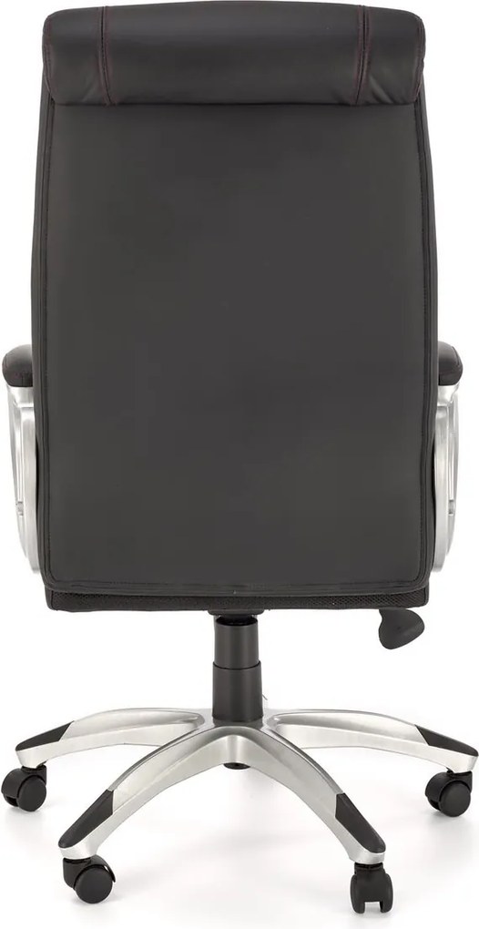 Czarny fotel do biura z ekoskóry Thomas Halmar