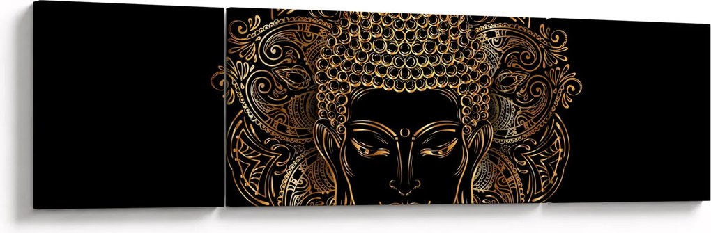 Obraz złotego Buddy (170x50 cm)