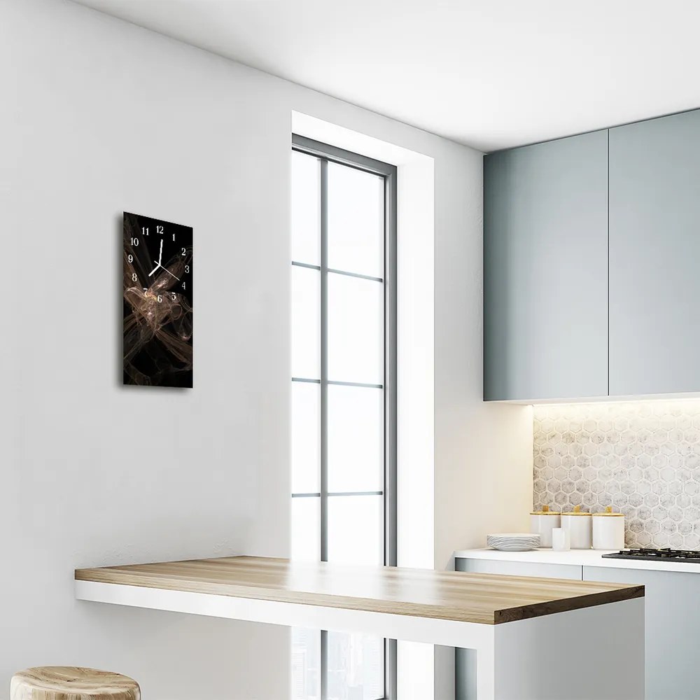 Zegar Szklany Pionowy Sztuka Abstrakcja grafika czarny