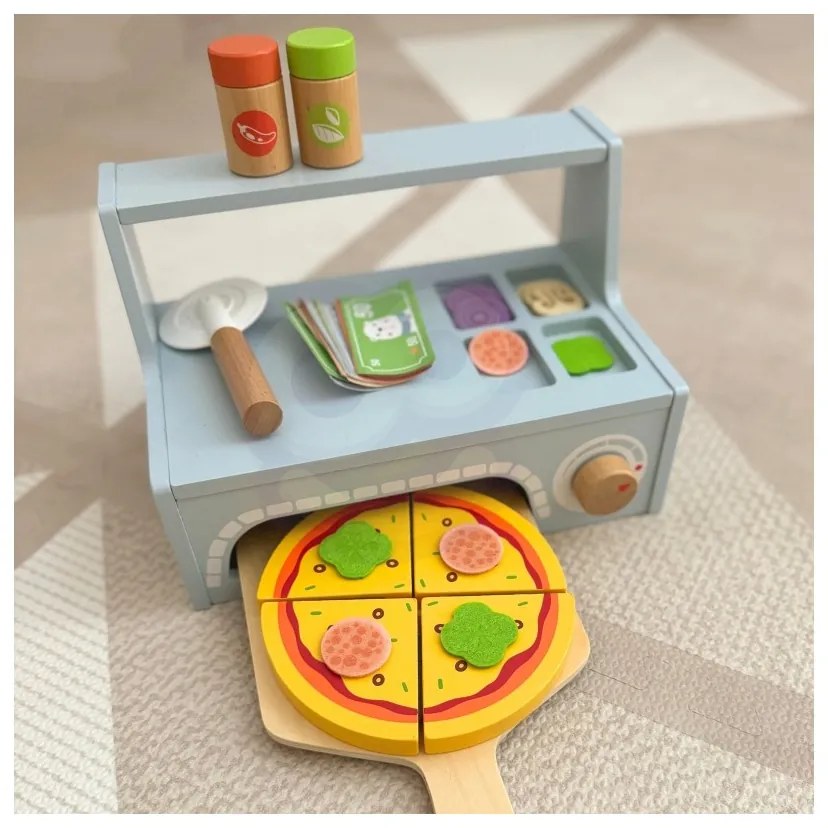 Tooky toy pizzeria drewniany piec do pizzy akcesoria
