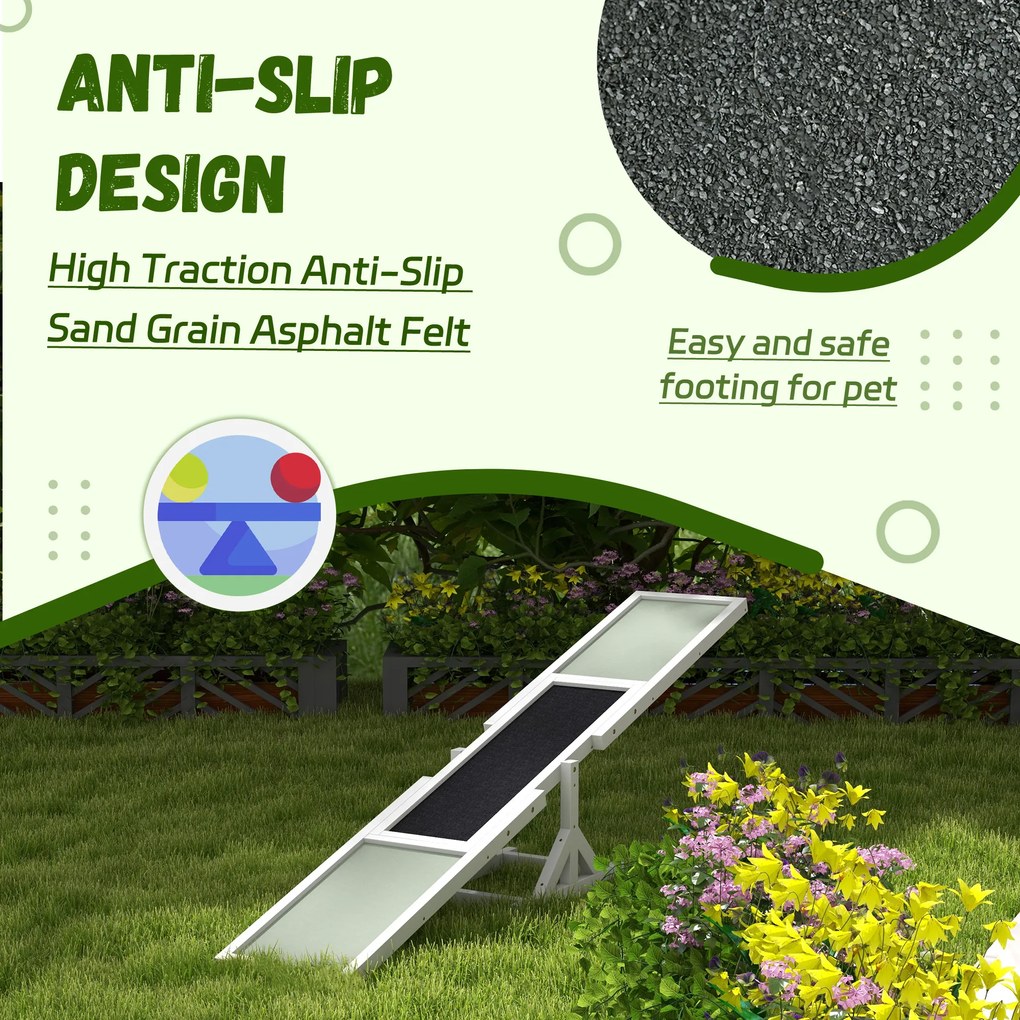 PawHut Wippe dla psów do treningu agilności, antypoślizgowa, do 50 kg, 180 x 30 x 30 cm