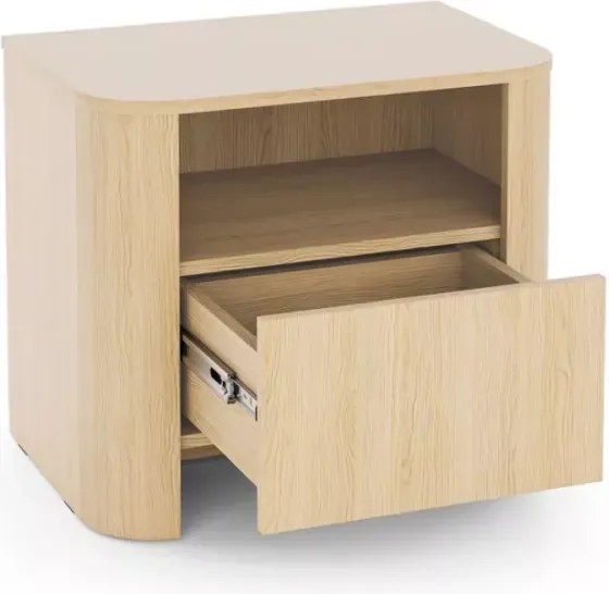 Szafka nocna Solvero z szufladą i półką – nowoczesny design, dąb vicenza/kaszmir