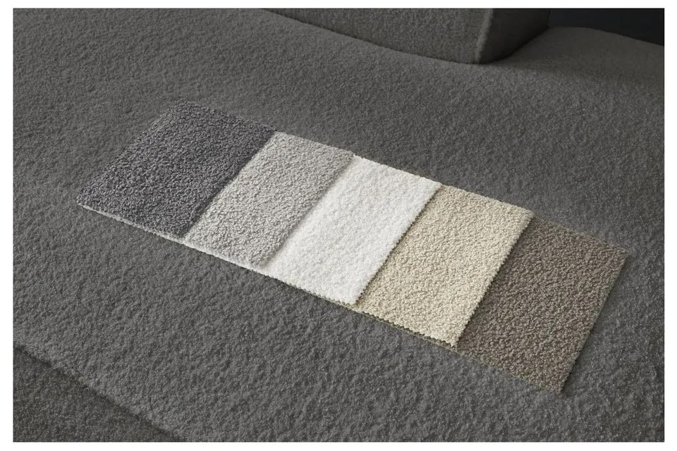 Ciemnoszary narożnik modułowy z materiału bouclé (prawostronny/w kształcie litery U) Megeve – Bobochic Paris
