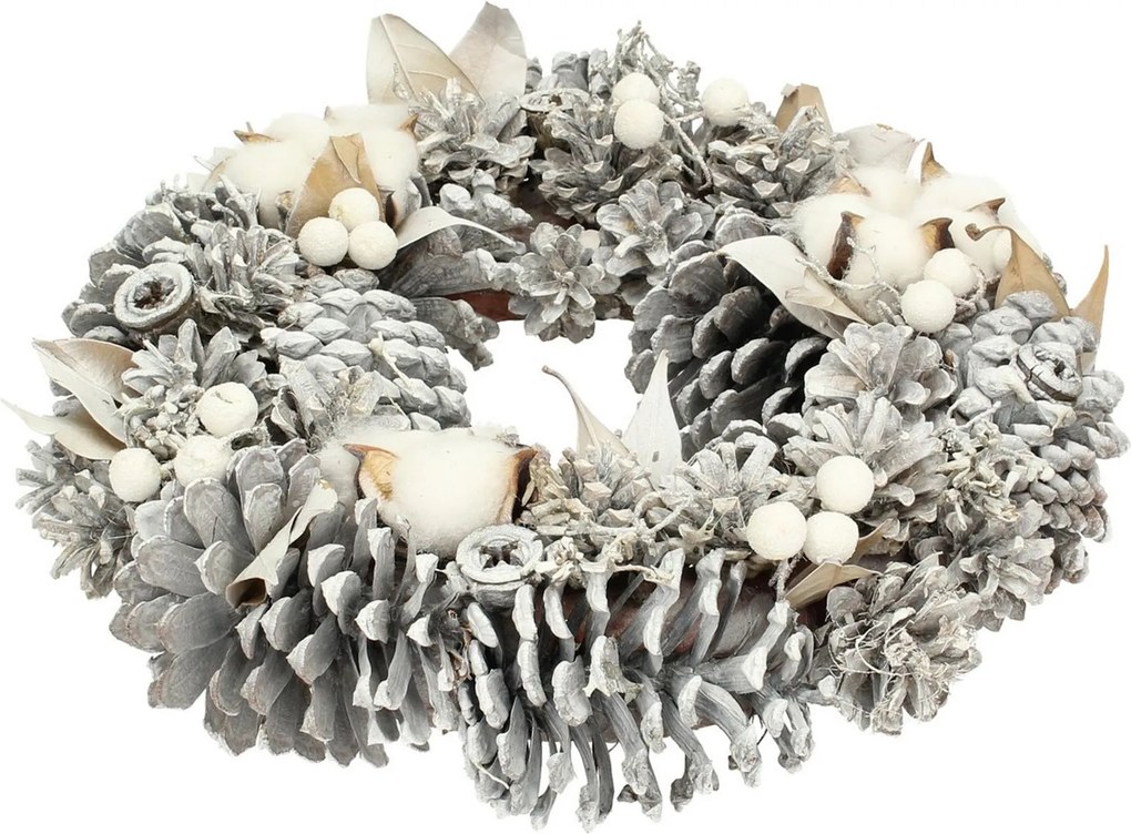 Wianek Winter Cone ⌀30cm silver
