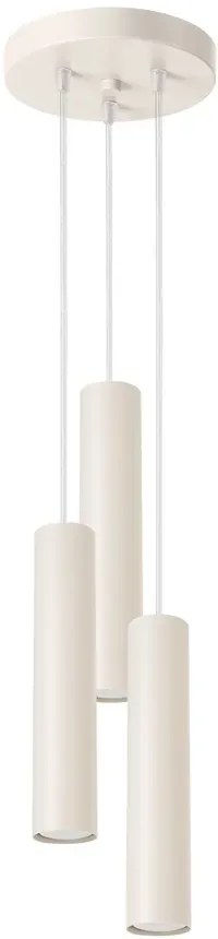 Beżowa nowoczesna lampa wisząca z trzema tubami C7-H39