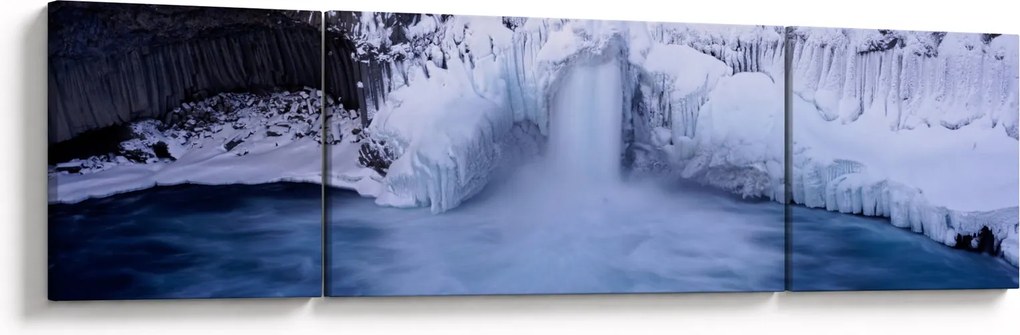 Obraz wodospadu zimą (170x50 cm)