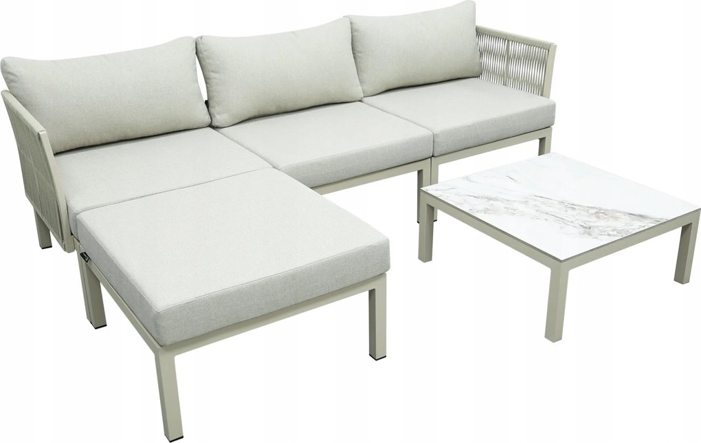 Modułowy zestaw mebli ogrodowych beżowy