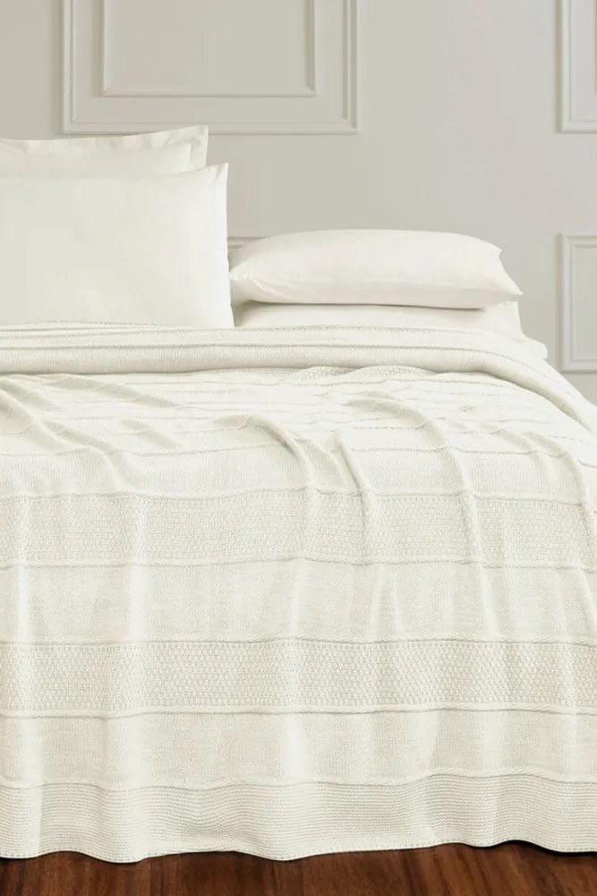 Wełniana narzuta na łóżko MABEL w opakowaniu prezentowym Szary