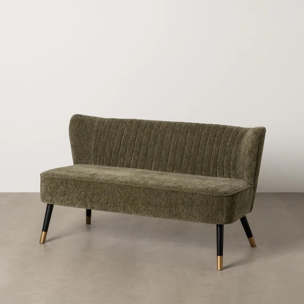 Zielona sofa z tkaniny szenilowej 134 cm Glam – Ixia